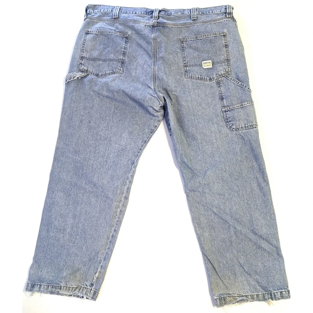 Signature by Levi Strauss Mens Carpenter Jeans Light Wash Blue 46x30 91600-7511